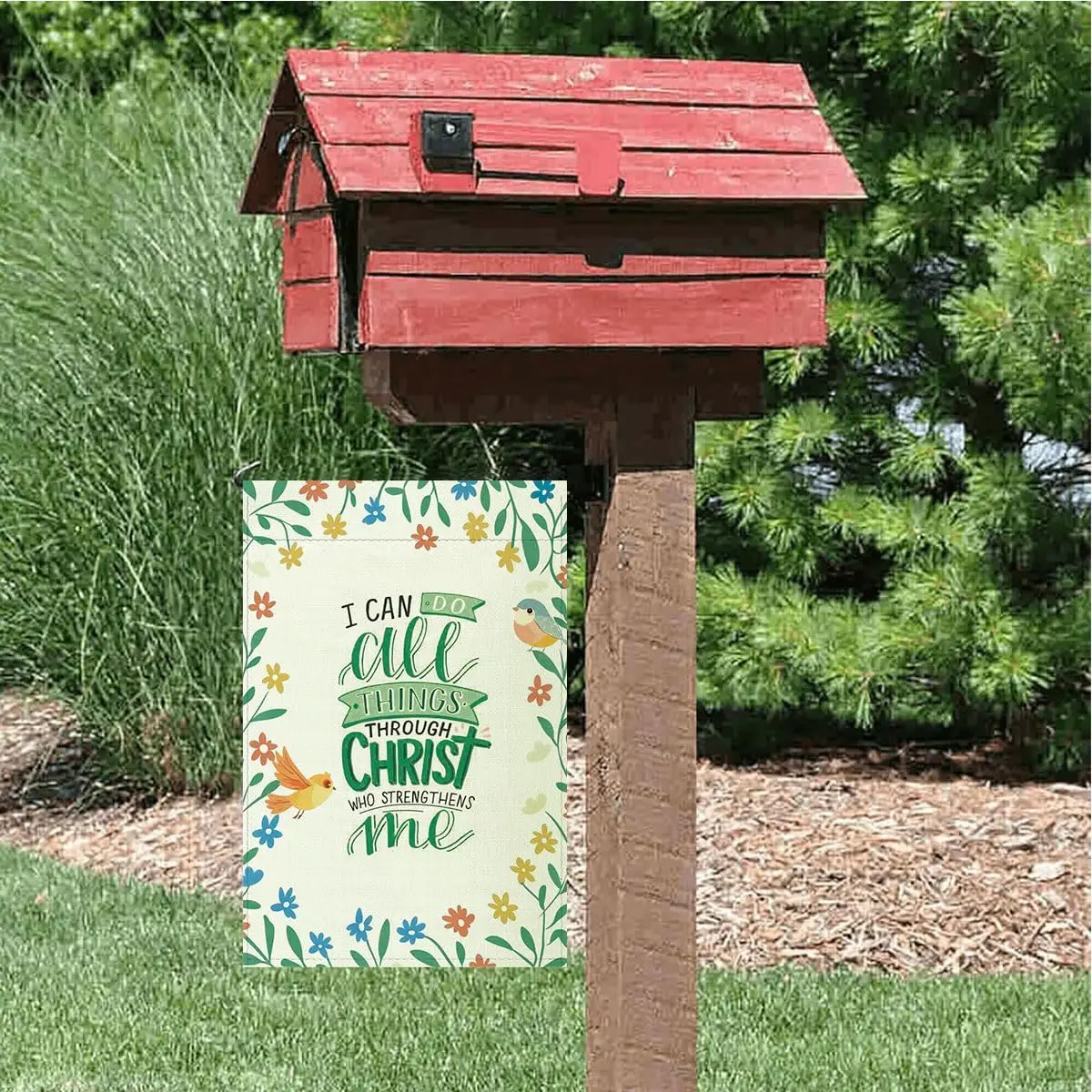 Religious Garden Flag 12x18 Inch Double Sided Outside, 