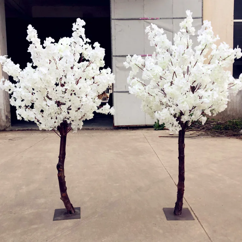 

Creative Artificial Flowers Cherry Blossom Trees Plant Potting Solid Wood Chriastmas Tree Wedding Party Table Centerpieces Props