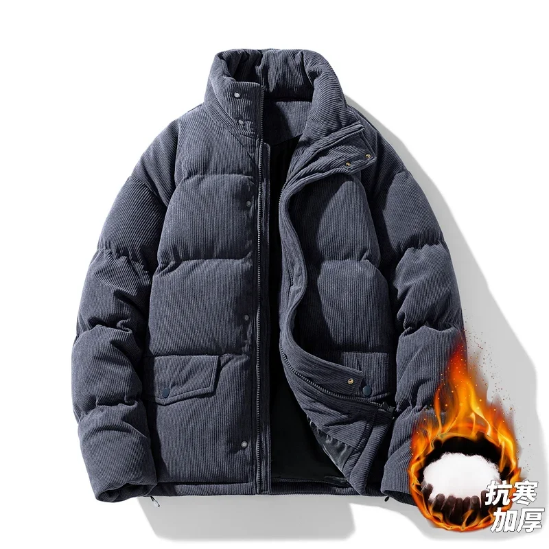 جديد جواكت شتوية الرجال سروال قصير سترات القطن مبطن معطف الخريف الدافئ سميكة الهيب هوب وسادة مبطنة زمم المرقعة أسفل معطف