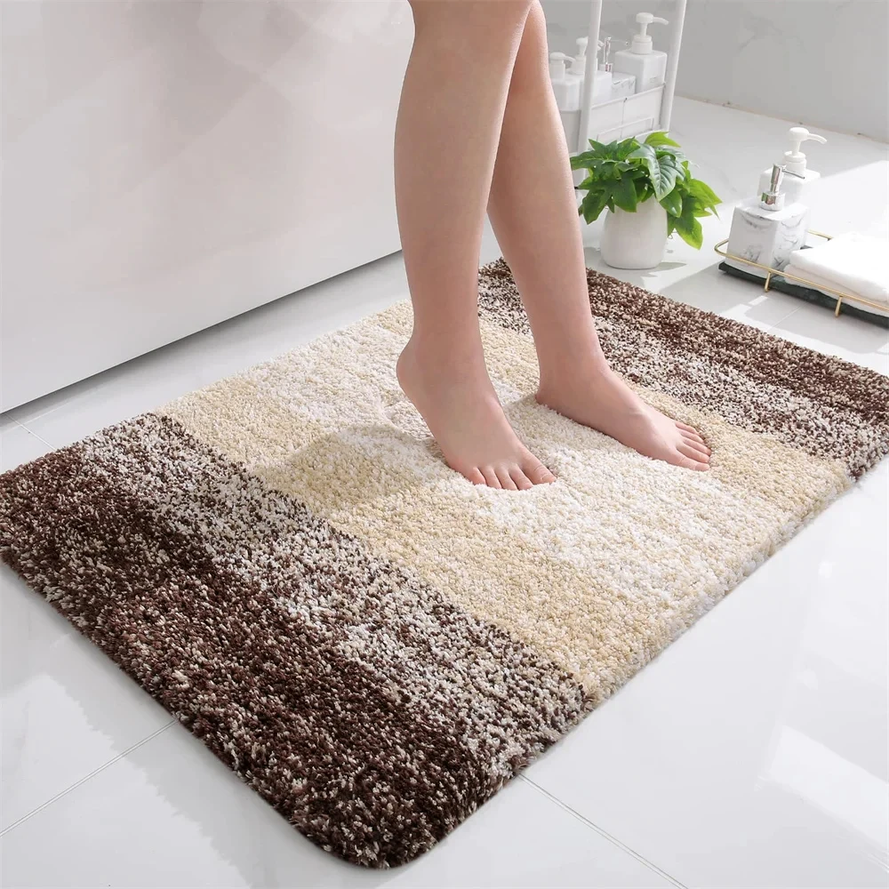 Olanly Super Absorbent Bathroom Mat Bath Anti-Slip Carpet Rug Kitchen Entrance Soft Door Bathtub Quick Bath Foot Mats Shower Mat