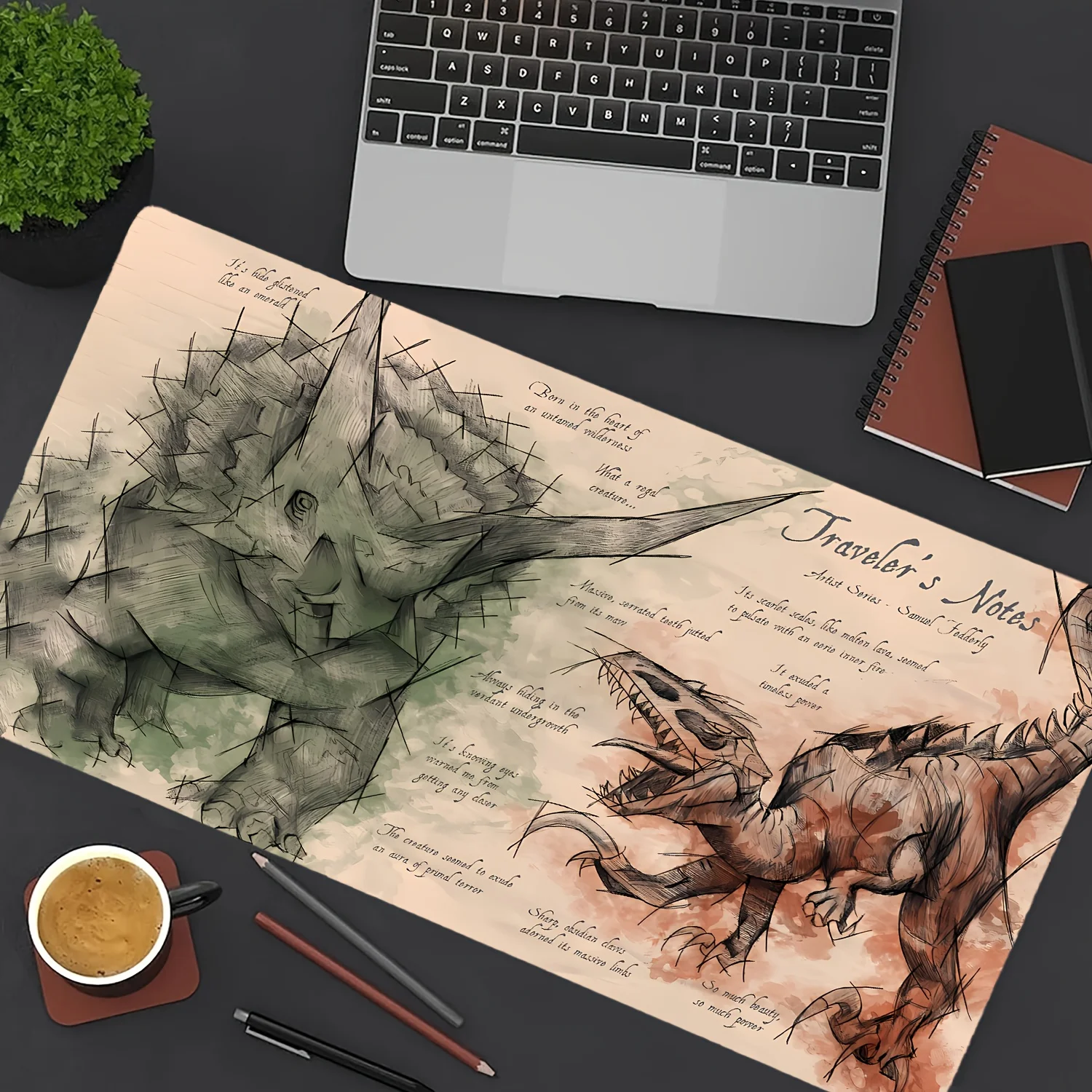

Dinosaur Sketch Mouse Pad Large Rubber Base Anti-slip PC Desk Accessories Mousepad for Offices and Gamer Keyboard Mats Decor Mat