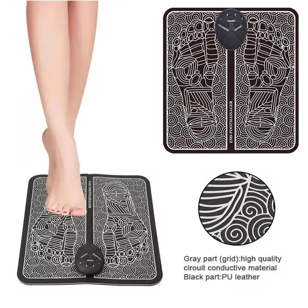 Electric Foot Massage Mat Relaxing Foot Acupoint Massage Levels Mat Improves 4 Modes Circulation 3 Blood L8Q3