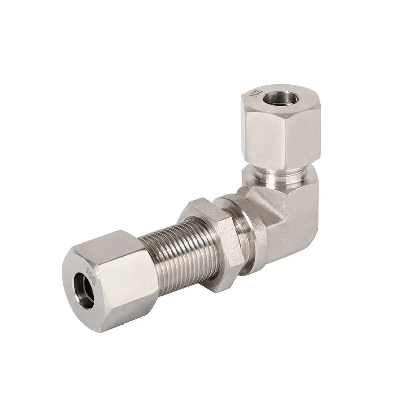 

Stainless steel 316 single card sleeve through right angle pipe joint occlusal joint DIN2353 hydraulic pipe joint