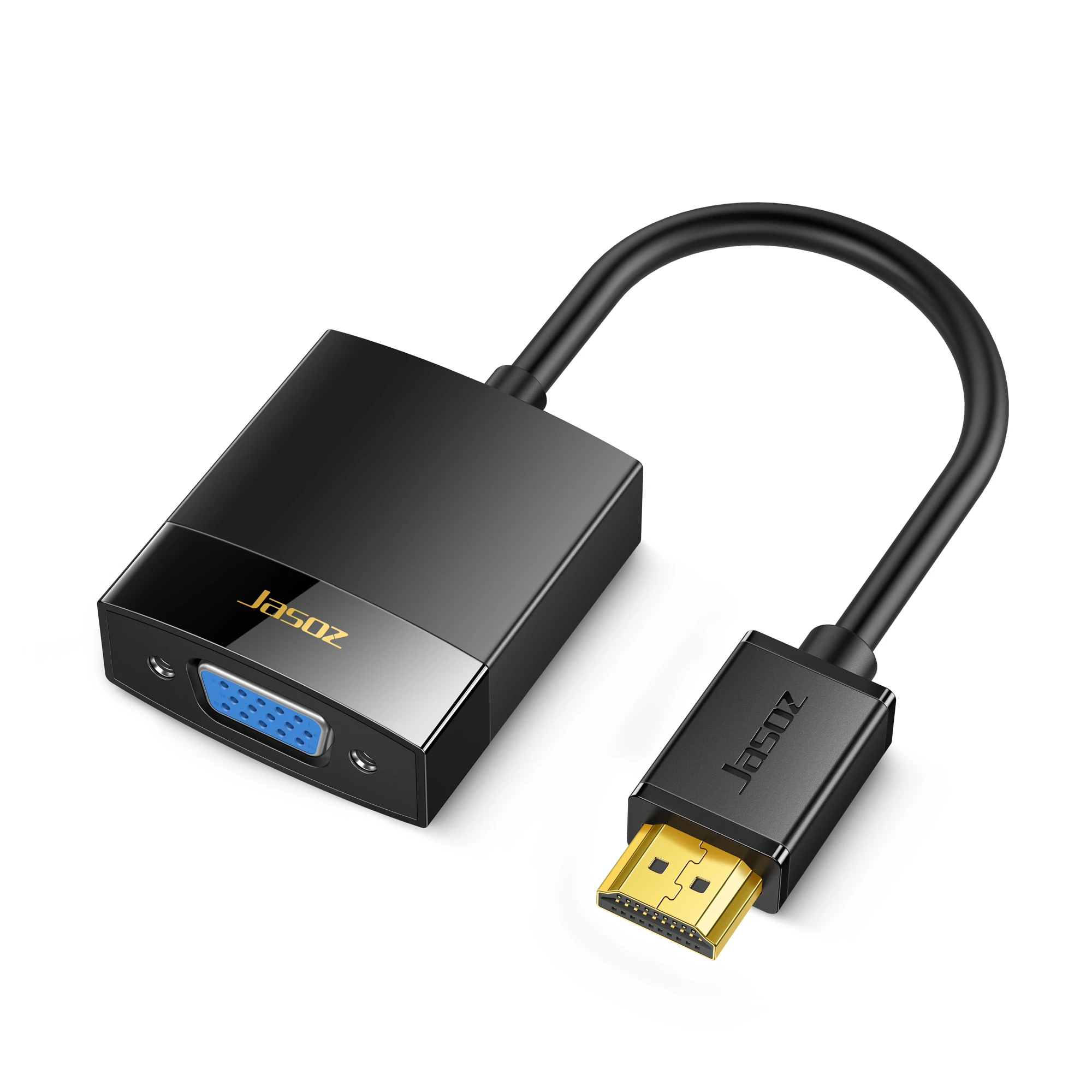 Jasoz HDMI naar VGA Adapter HD 1080P HDMI Male naar VGA Female Converter met Audio Voeding Videokabel voor PC Laptop Tablet TV