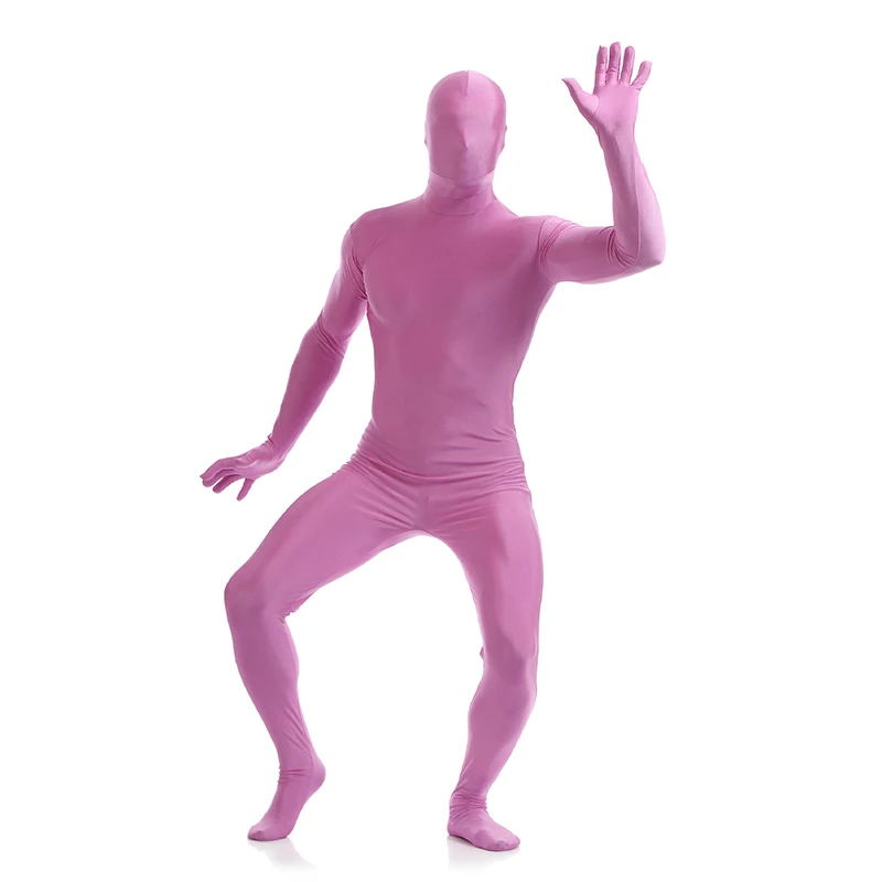 بدلة انيكلو للكبار من الألياف اللدنة Zentai للهالوين زي تنكري للحفلات لكامل الجسم بسحّاب خلفي بدلة ضيقة قابلة للبسط