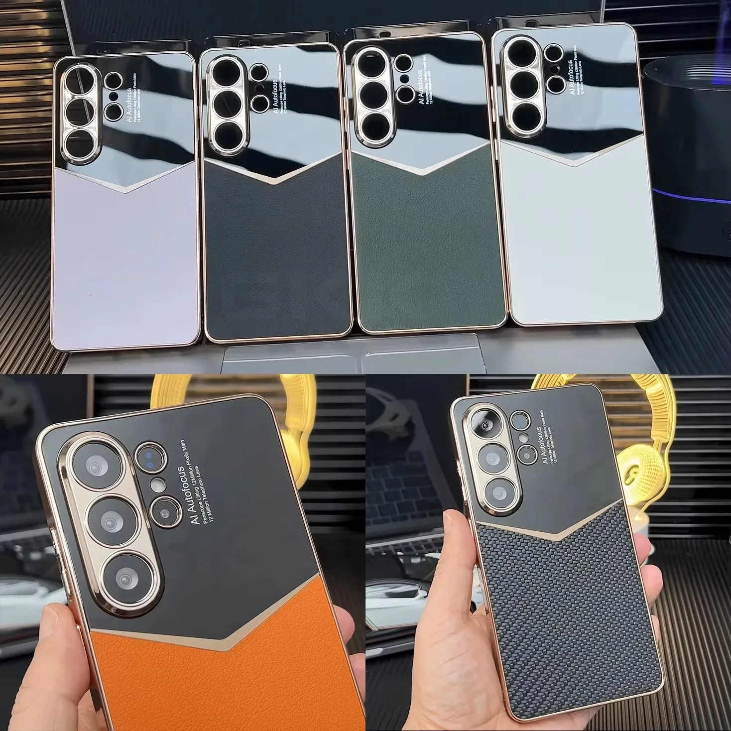 Shockproof Leather Case For Samsung Galaxy S26 S25 S24 Ultra Soft Edge Protective Cover For Galaxy S26 Ultra Luxury Case