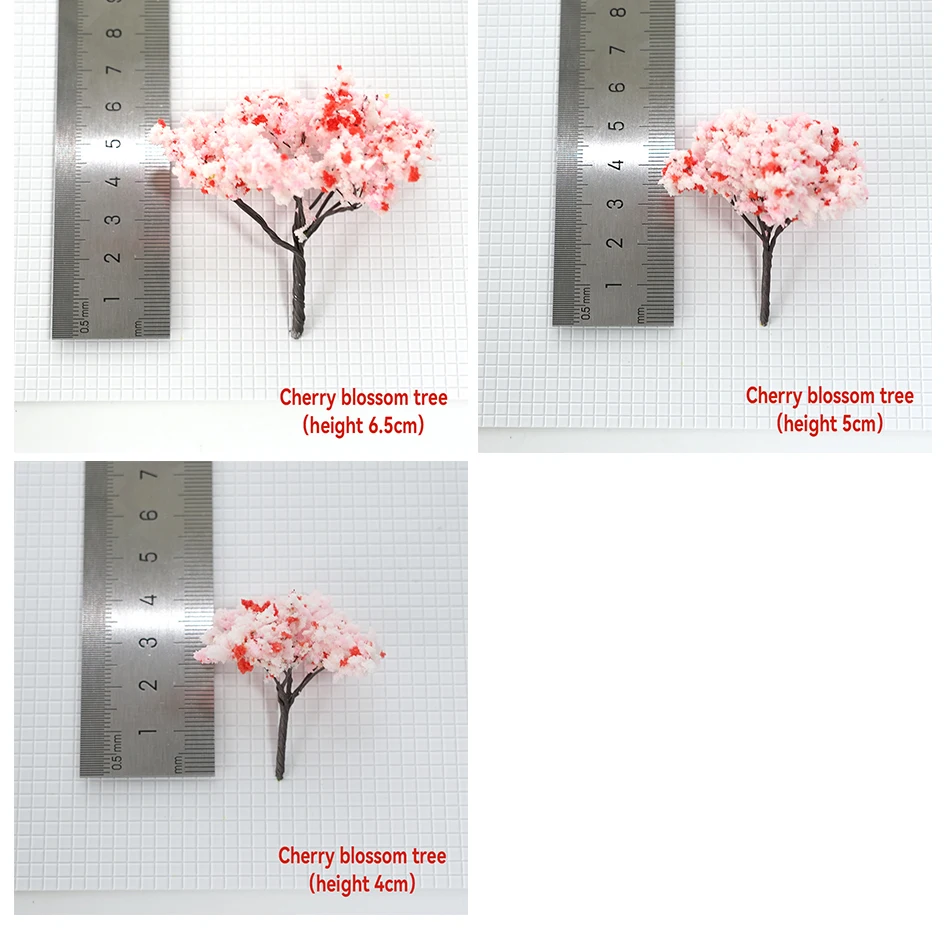 45mm/50mm/65mm/100mm/120mm Kirschbaum Modell HO/N Yard Baum Miniatur Landschaft Film Animation Szene Material Diorama – Detail 6