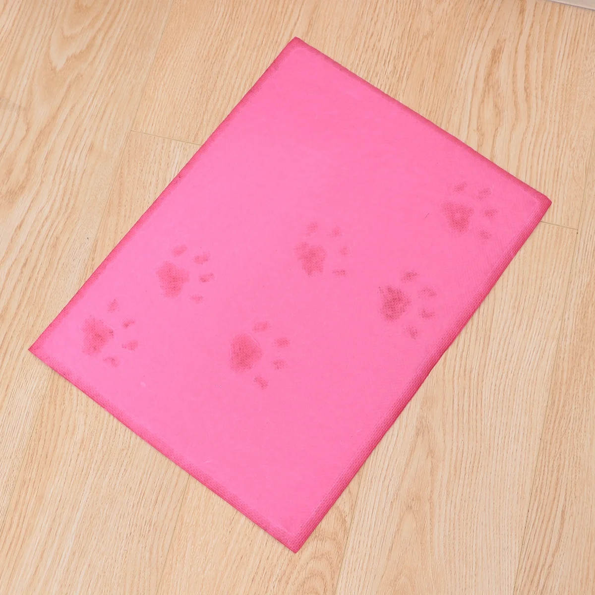 

30x40cm Cat Litter Mat Durable PVC Plastic Water Resistant Easy Clean Footprint Sleeping Pad Cleaning Carpet Rose Red