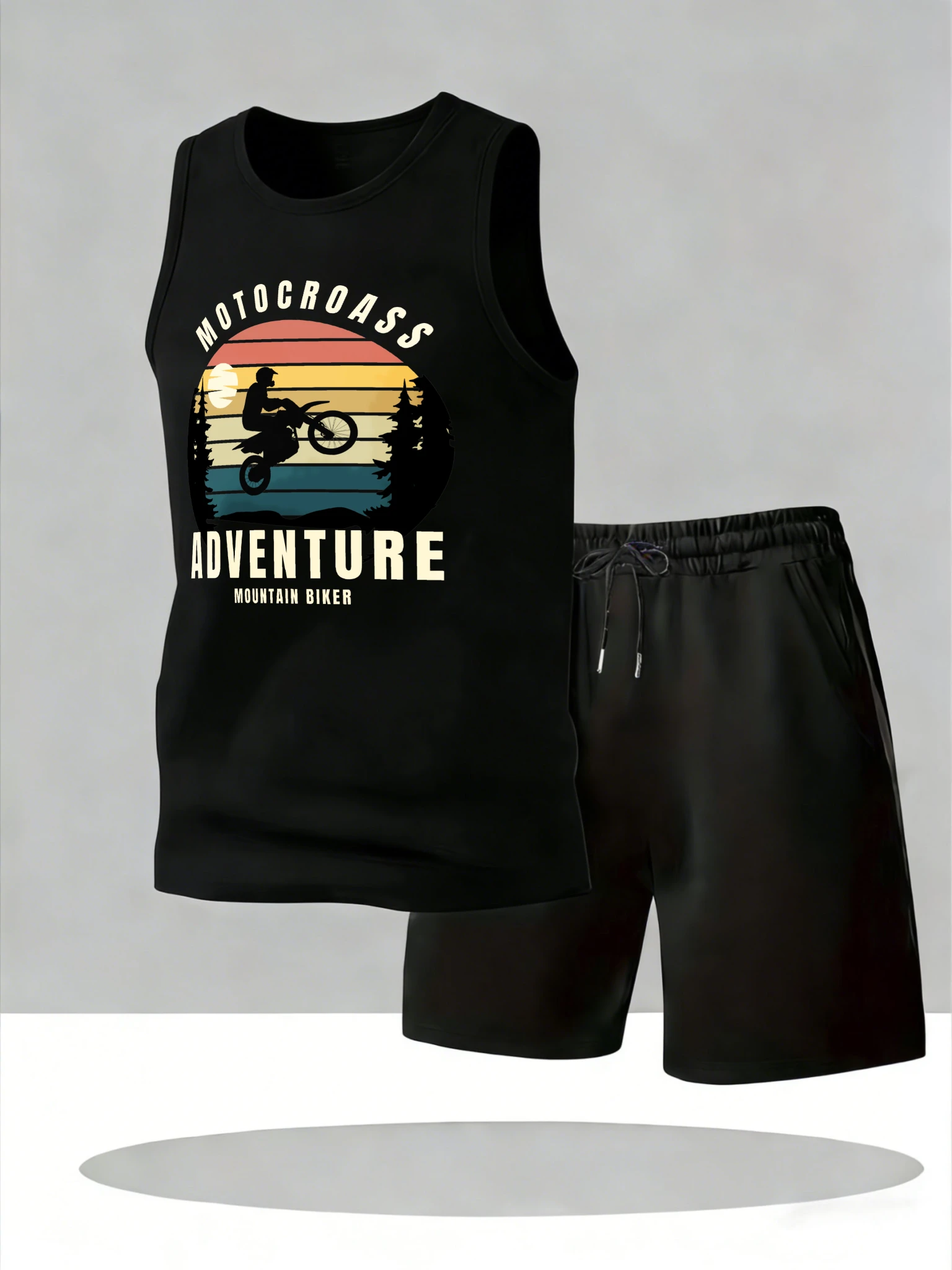 

Men's Tank Top Sets 2026 Summer Quick drying beach running sports Two-piece sets oversize crewneck drip clothing Breathable