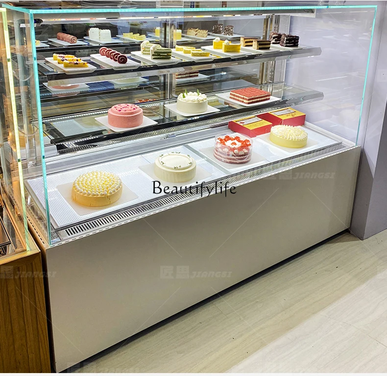 

Infinity right-angle cake cabinet, refrigerated display cabinet, commercial fruit dessert, air-cooled fresh-keeping freezer