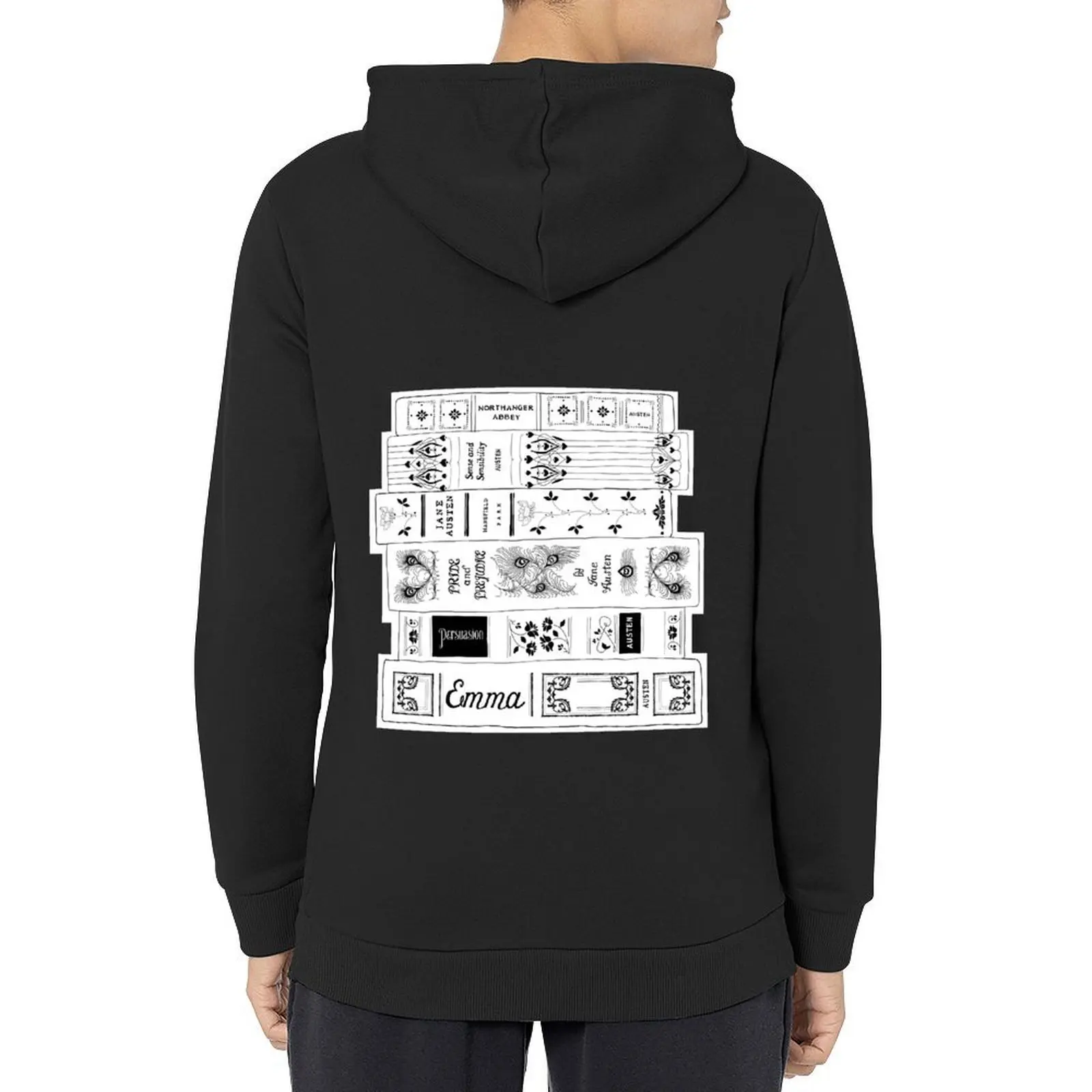 

Jane Austen Book stack Hoodie men's clothing men clothes male clothes korean clothes tracksuit