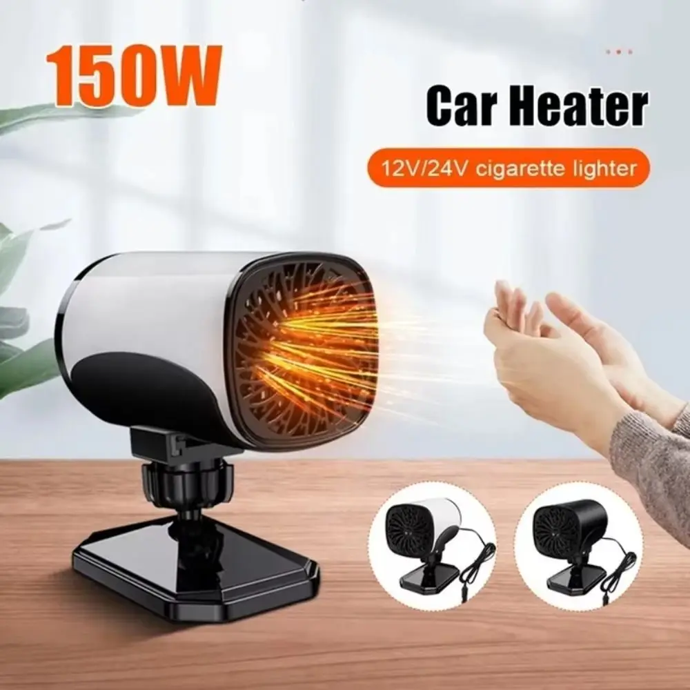 

Auto Heater Car Auto Heater Fan 12/24V Plug 360° Windshield Defogger Windshield Defroster Heater 2 in 1 Cooling Heating