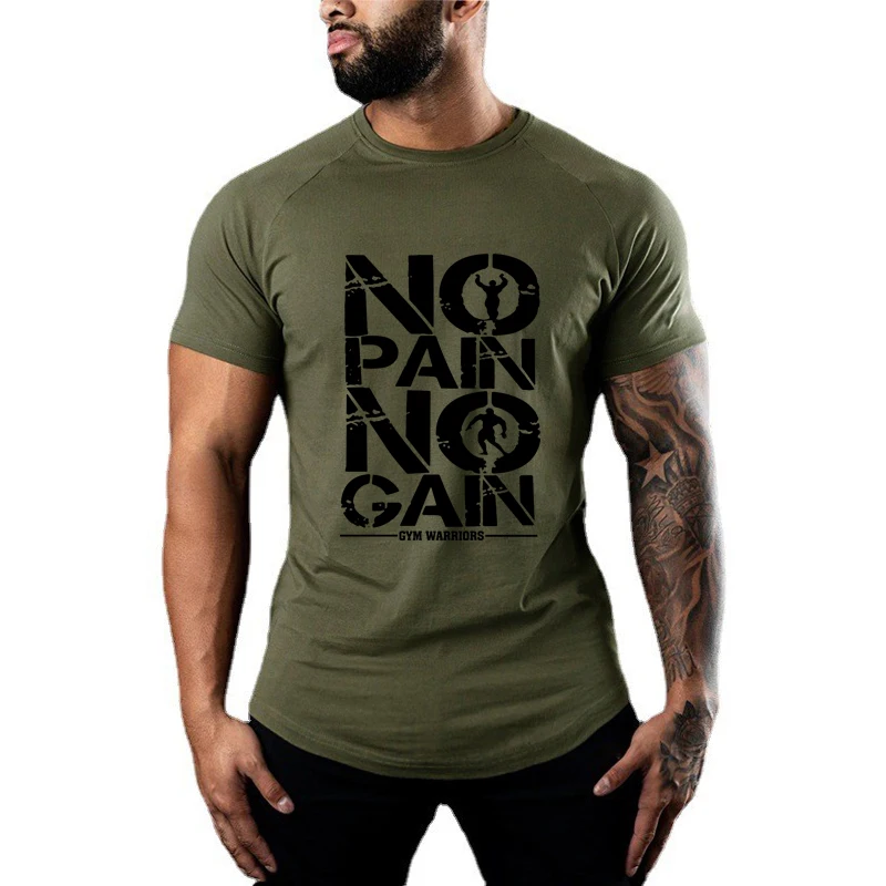 

Summer Sport Short Sleeve Workout Shirts Gym Fitness Bodybuilding Muscle Jogging Clothing Mens Casual Cotton Breathable T-shirts
