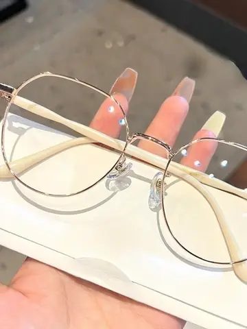 New Korean metal flat light glasses for both men and women, anti blue light/radiation glasses