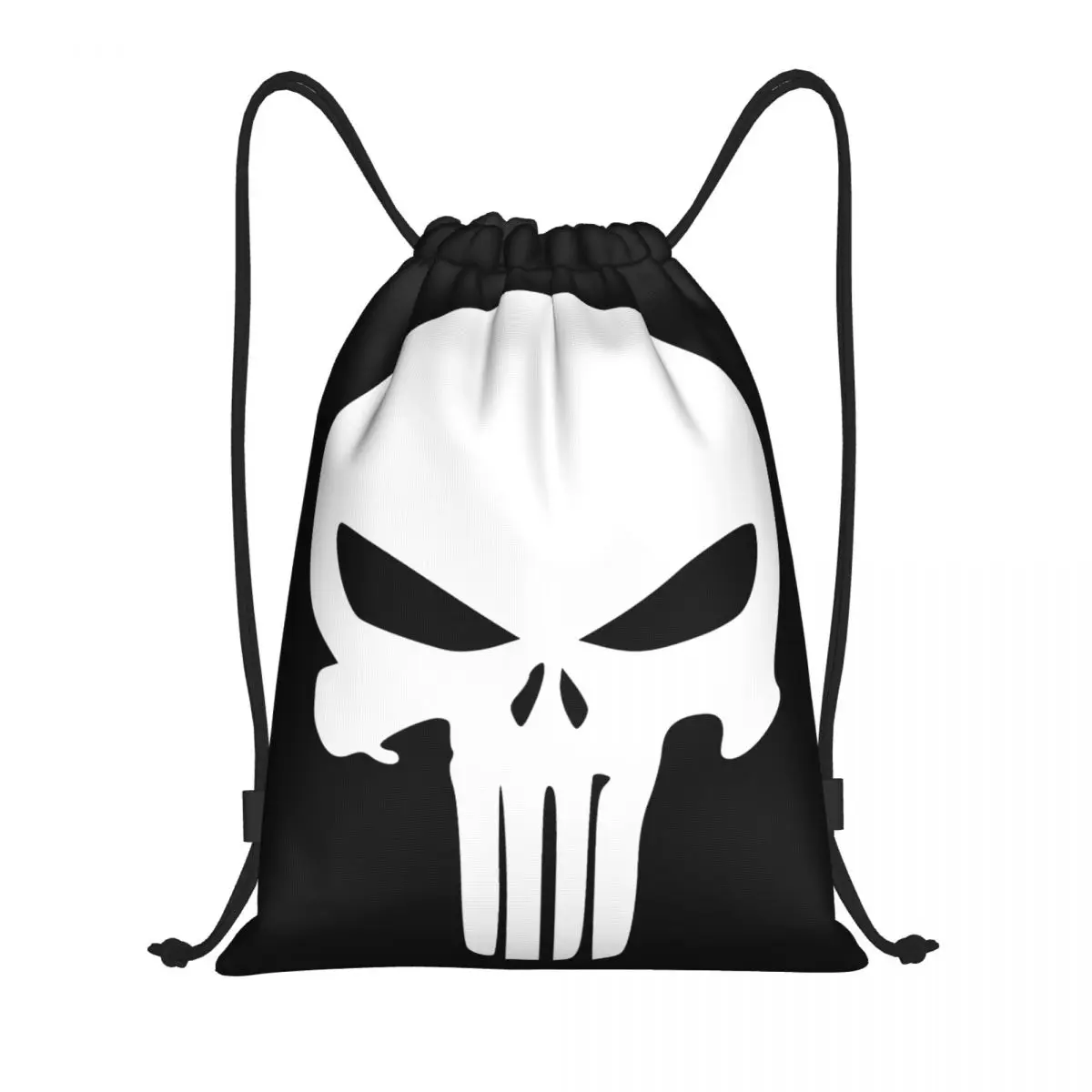 Custom Punisher Skeleton Drawstring Bag for Shopping Yoga Backpacks Women Men Skull Sports Gym Sackpack