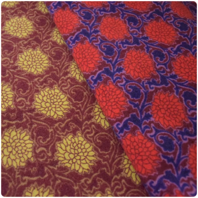 

Retro China style with flower print, thick woolen fabric for autumn-winter jacket set, Hanfu fabric, T2404