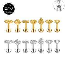 G23 Pure Titanium F136 Geometric Earbone Nail Personalized Fashion Earscreen Perforated Jewelry Earnail Nose Nail