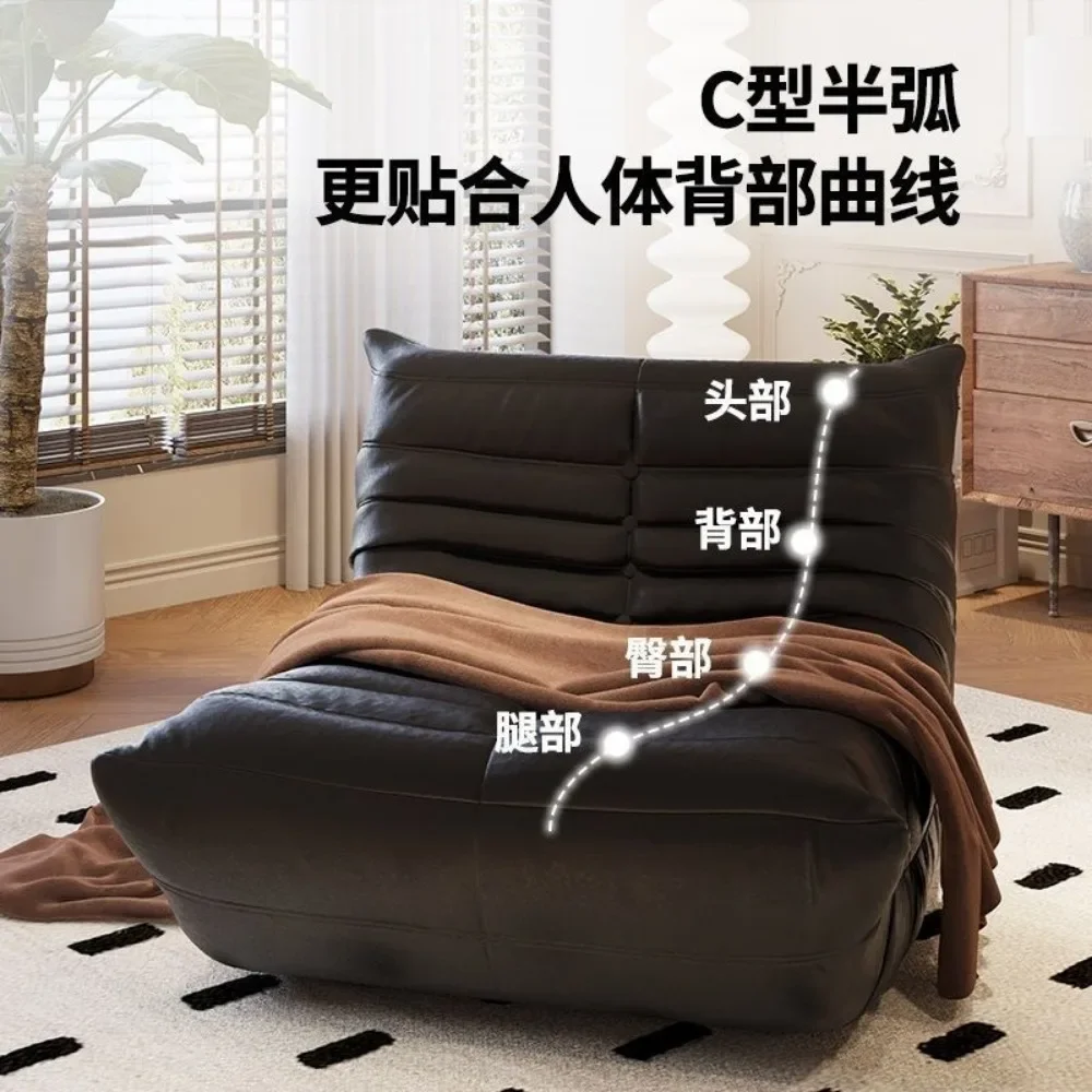 Internet famous caterpillar homestay sofa, bedroom balcony, enlarged living room technology cloth, ins style single person sofa