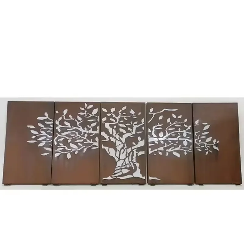 Wholesale Contemporary Garden Metal Landscape Corten Steel Divided Screen Panel Rusty Color Coating Cut Privacy Fence