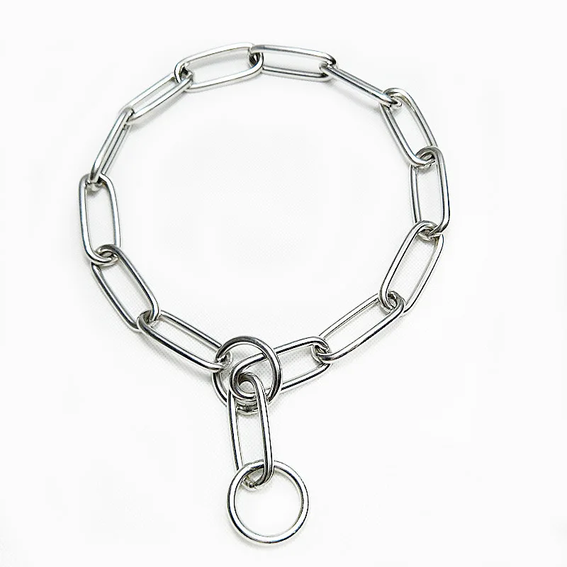 

Durable Waterproof Dog Collar Safe Comfortable Solid Color Stainless Steel Pet Training Slip P Link Choke Chain for Outdoor Use