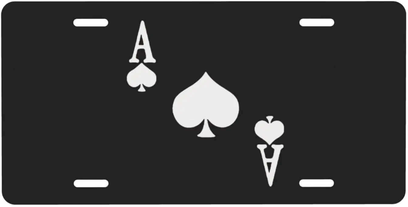 1c, металлическая жестяная вывеска «Ace of Spades Poker», 6 x 12 дюймов, декоративная жестяная вывеска на передней панели автомобиля, подходит для любого автомобиля