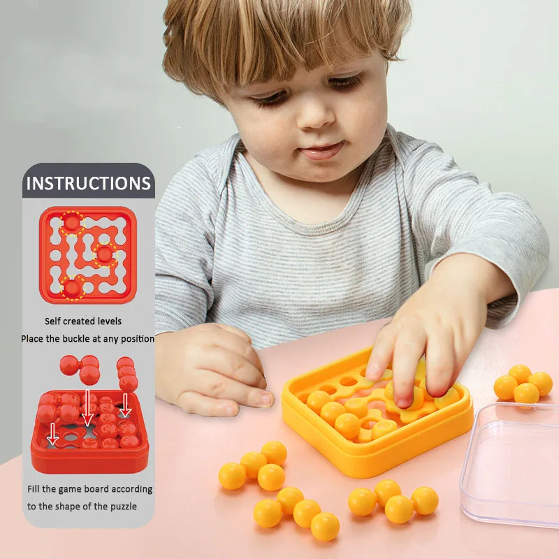 Mini Children Plastic Blocks Puzzle Box Game Brain Teasers Toy Intelligence 3D Montessori Educational Gift Party Favor for Kids