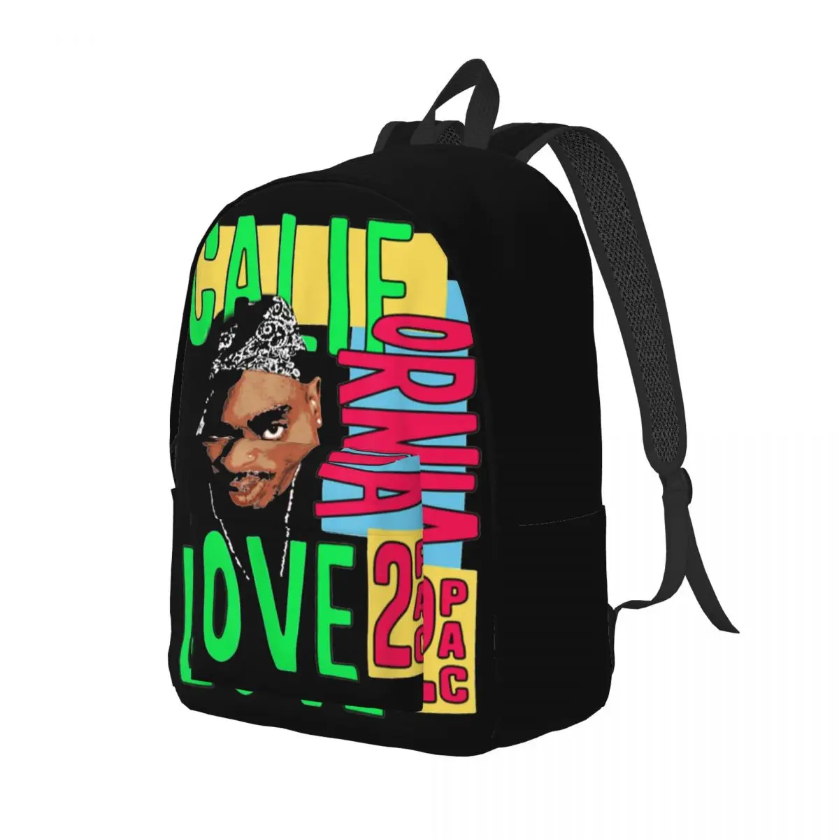 Official 2pac California Love Backpack for Men Women Cool Student Business Daypack Tupac Y2K Hip Hop Laptop Canvas Bags Gift