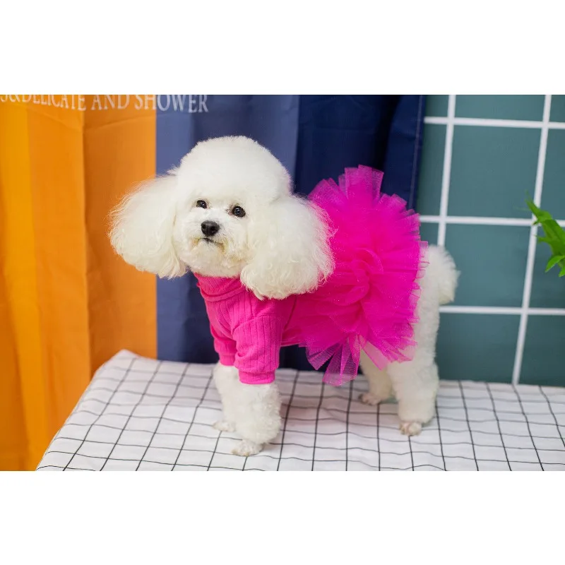 Ropa para Perros, Camiseta de Primavera y Otoño, Falda Tutú para Cachorros y Gatos