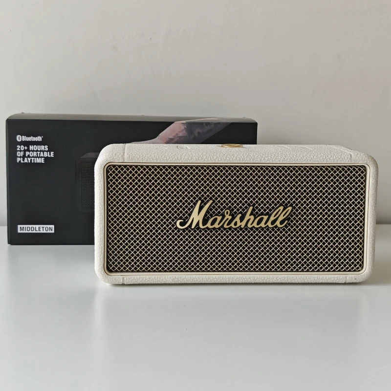 مكبر صوت مارشال ميدلتون اللاسلكي، بطارية طويلة، IP67 مقاوم للماء والغبار، صوت ستيريو عالي، مدمج للتخييم على الشاطئ