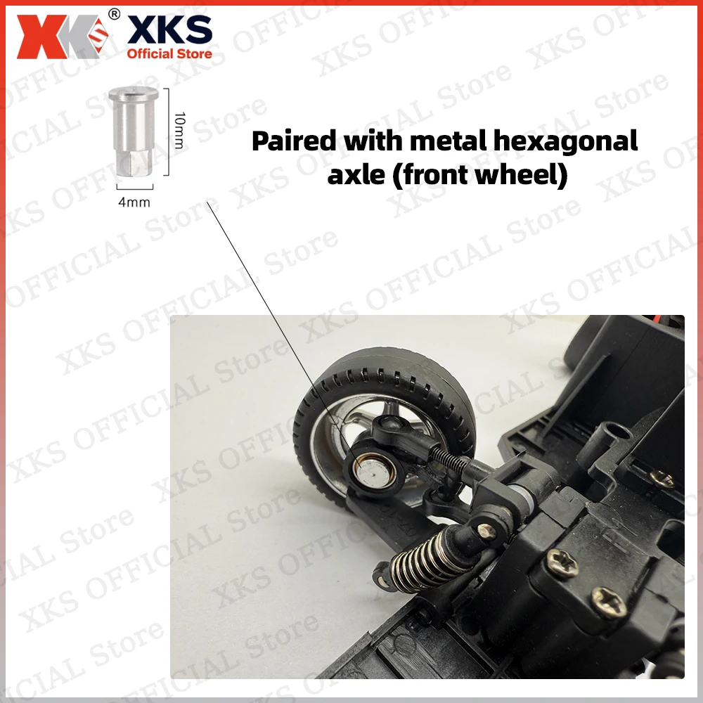 XKS 1/18 RC auto Pneumatici in metallo per LD1801 LD1802 LD1803 LD1804 LD1899 Aggiornamento pneumatici in metallo 33mm RC Car Upgrade Par