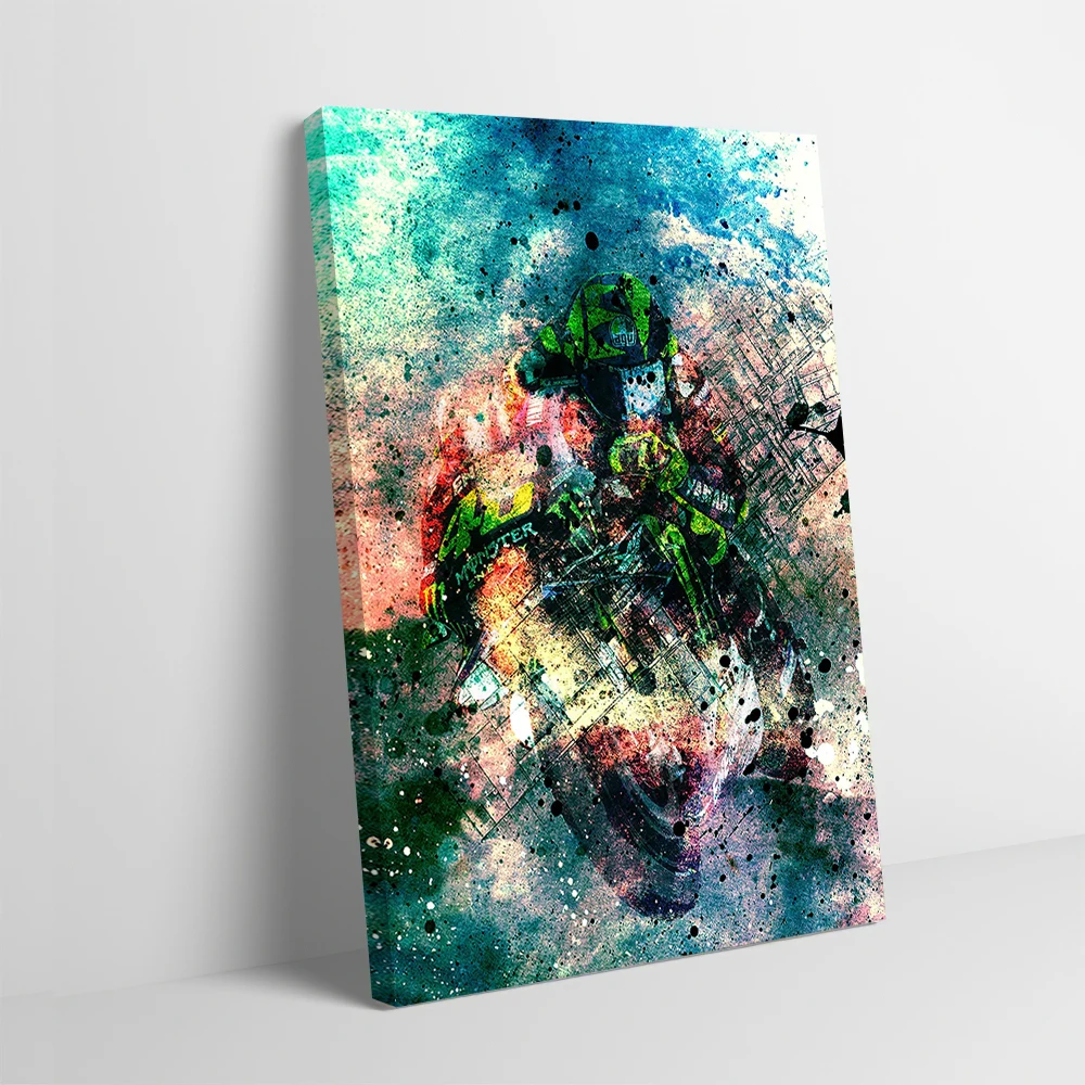 MOTOGP ROSSI 46 Printing Poster Pictures Wall Art Canvas Painting Gift for Vintage Decorations Home and Decoration Gaming Room