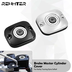 Motorcycle Front Brake Master Cylinder Cover Chrome Black For Harley Dyna Softail Touring Road King Street Glide Fat Boy Slim