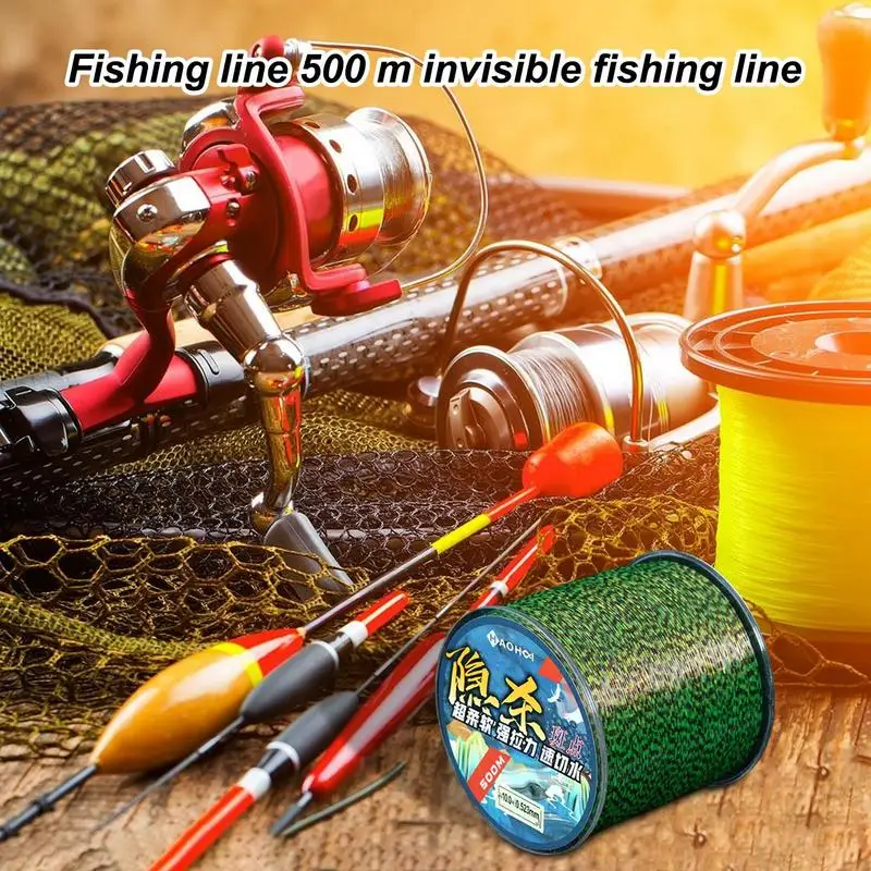 Invisible Fishing String Abrasion Resistant Camouflage Fishing Cable 500-Meter High-Strength Nylon Thread For Sea Fishing Ice