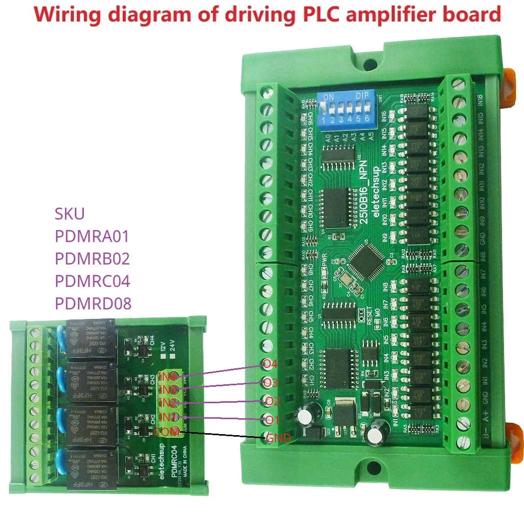 

8-32 DI-DO PNP to PNP RS485 Modbus Rtu Remote IO Module DC 12-24V 300MA DMOS PNP High Level Output for PLC LED Smart Home IOT