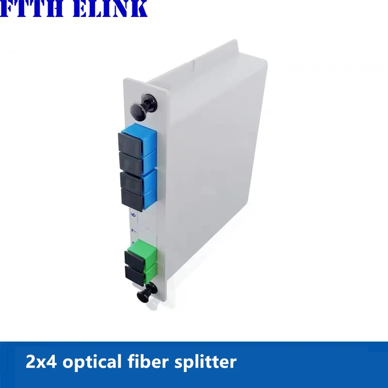 SCAPC الفاصل SM LGX صندوق 2x4 LCAPC 5 قطعة GEPON FTTH FC UPC 2*4 أحادي الوضع PLC مقرنة الألياف البصرية كاسيت الاتصالات GPON