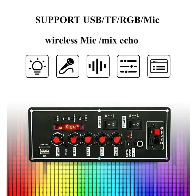 

MP3 Decoding Board with Treble and Bass Adjustment Knob Support MP3/WMA/WAV/flac/ape Audio Receiver Module