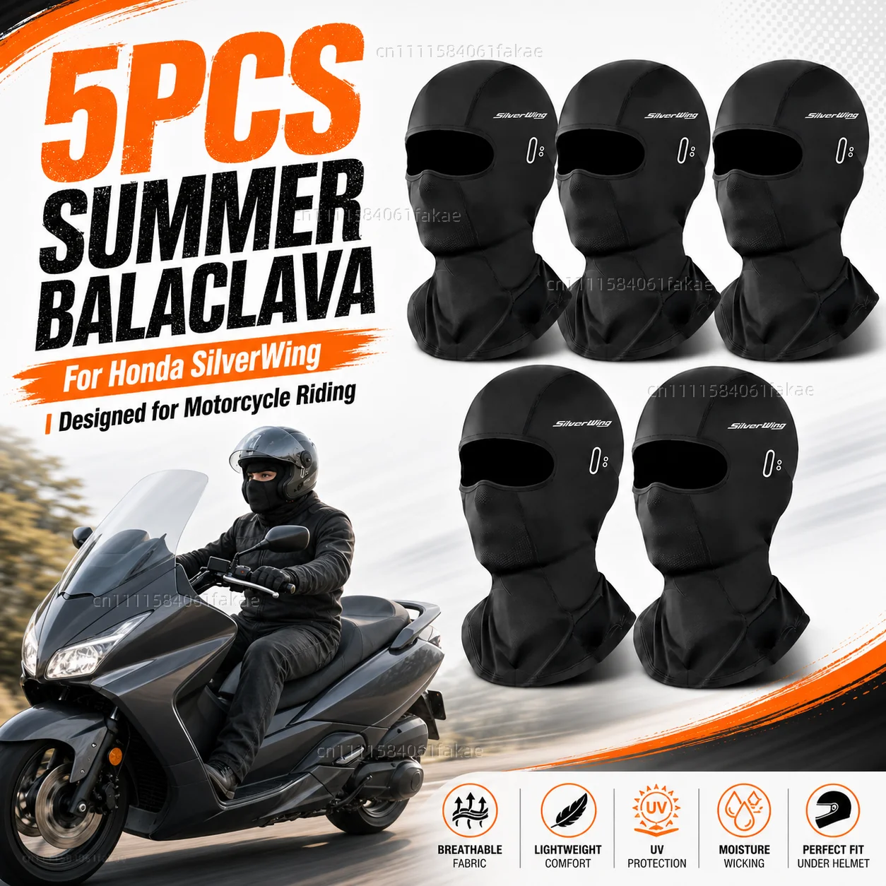 

5PCS Motorcycle Balaclava Summer UV Protection Glasses Face Breathable Hole For Honda FCS600 Silver Wing SilverWing GT400 600
