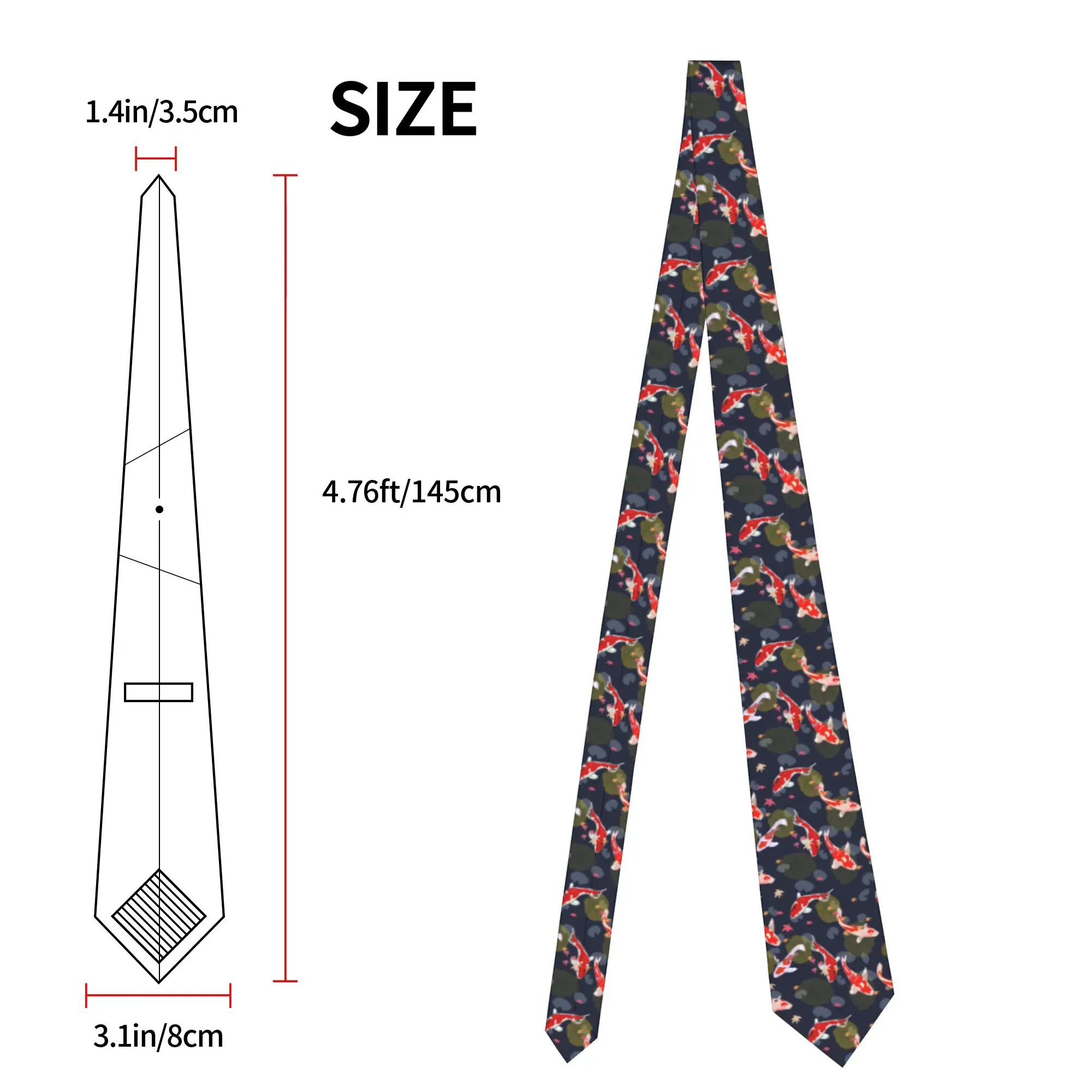 Koi-Fisch-Schwimmkrawatte, neuartige, lässige Krawatten für Männer, Hochzeit, hochwertige Kragenkrawatte, individuelle Krawatten-Accessoires – Detail 5