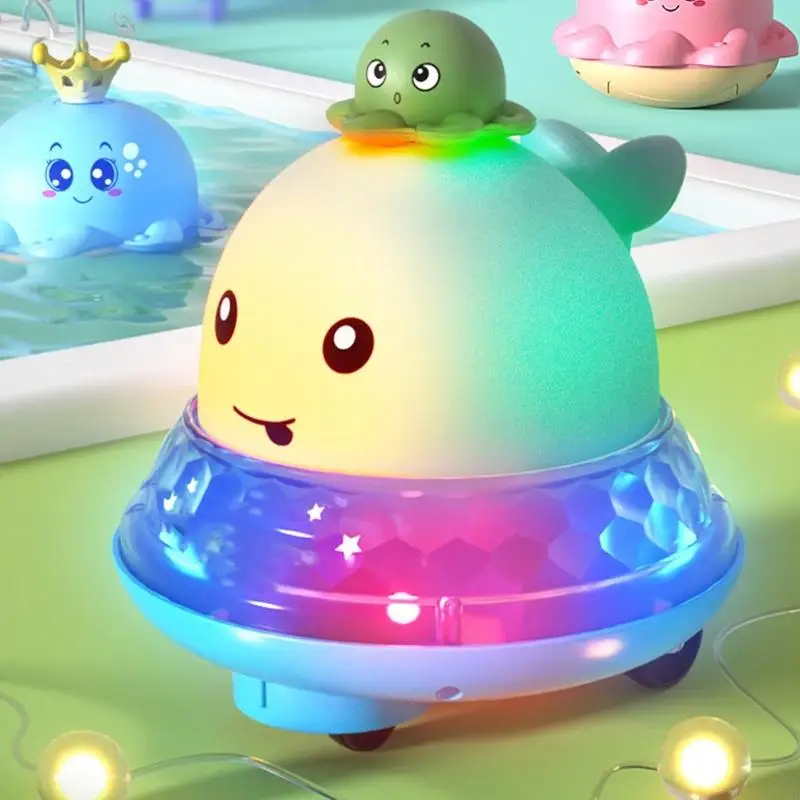 لعبة حمام الطفل مزودة بمستشعر الحوت التلقائي للعب المياه التفاعلية، مادة ABS آمنة، ألوان عشوائية F19F
