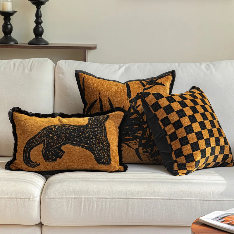 

Современный средневековый стиль, абстрактная леопардовая жаккардовая наволочка, роскошный квадратный чехол для подушки для гостиной, дивана 30x50, 45x45 см