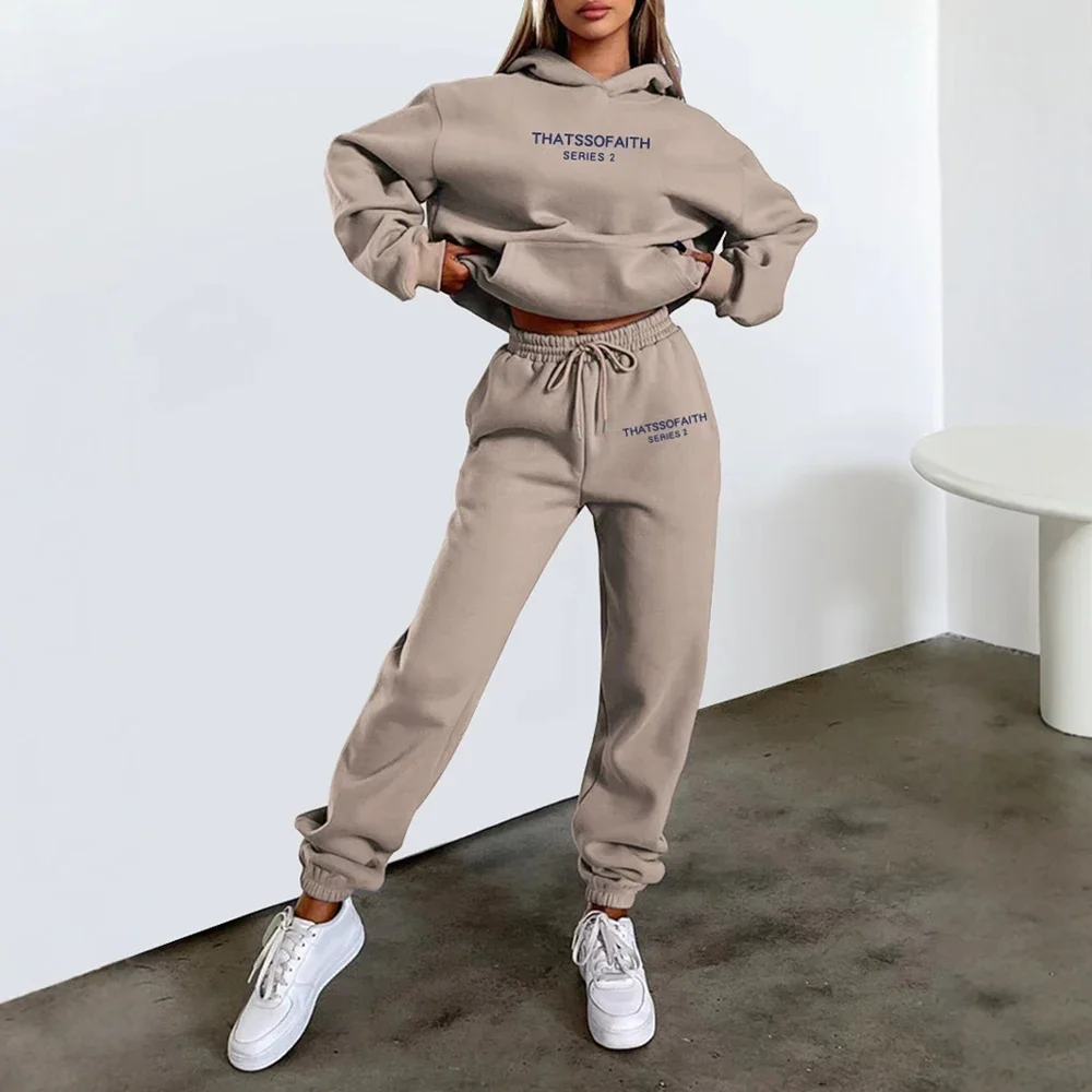 

Women's Sets All Season Korean Long Sleeve Round-Neck Letter Printing Top High Waist Straight Ankle Pants Daily Sets