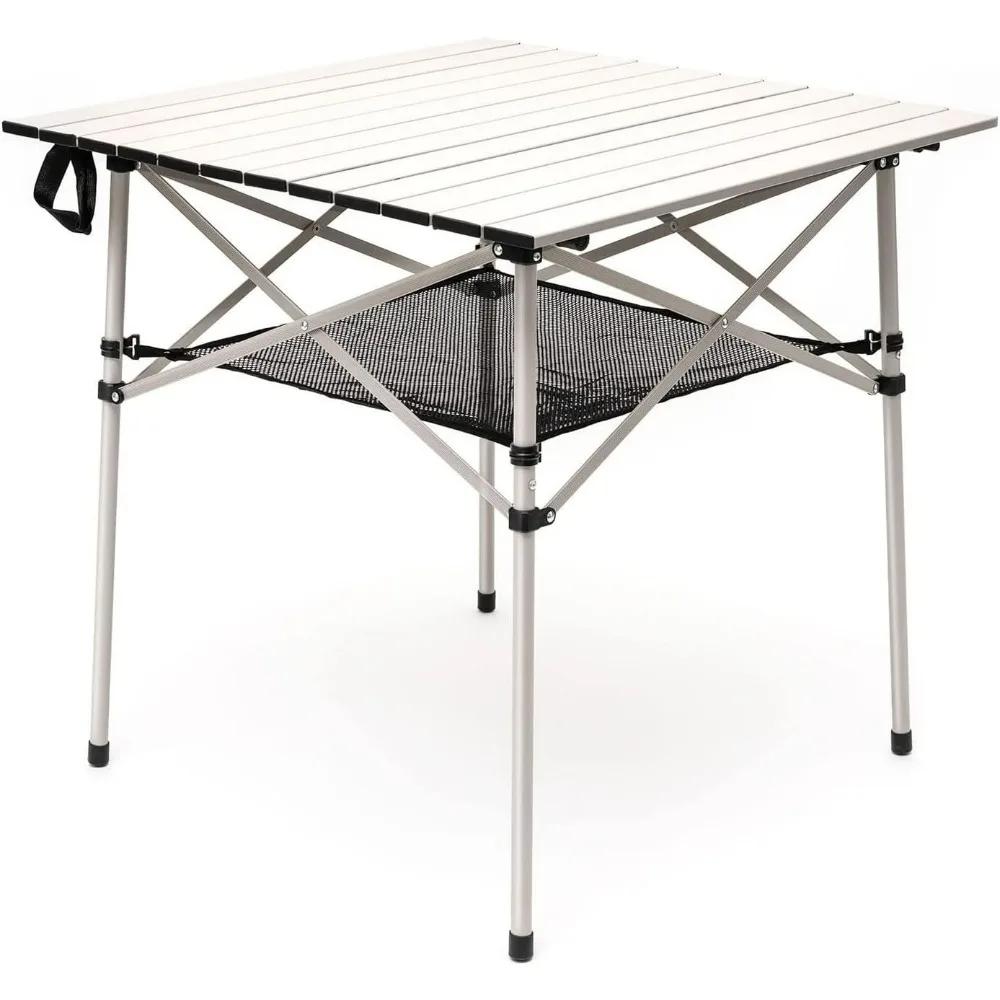 

Outdoor Folding Table | Lightweight Compact Aluminum Camping Table, Roll Up Top 4 People Portable Camp Tables with Carry Bag