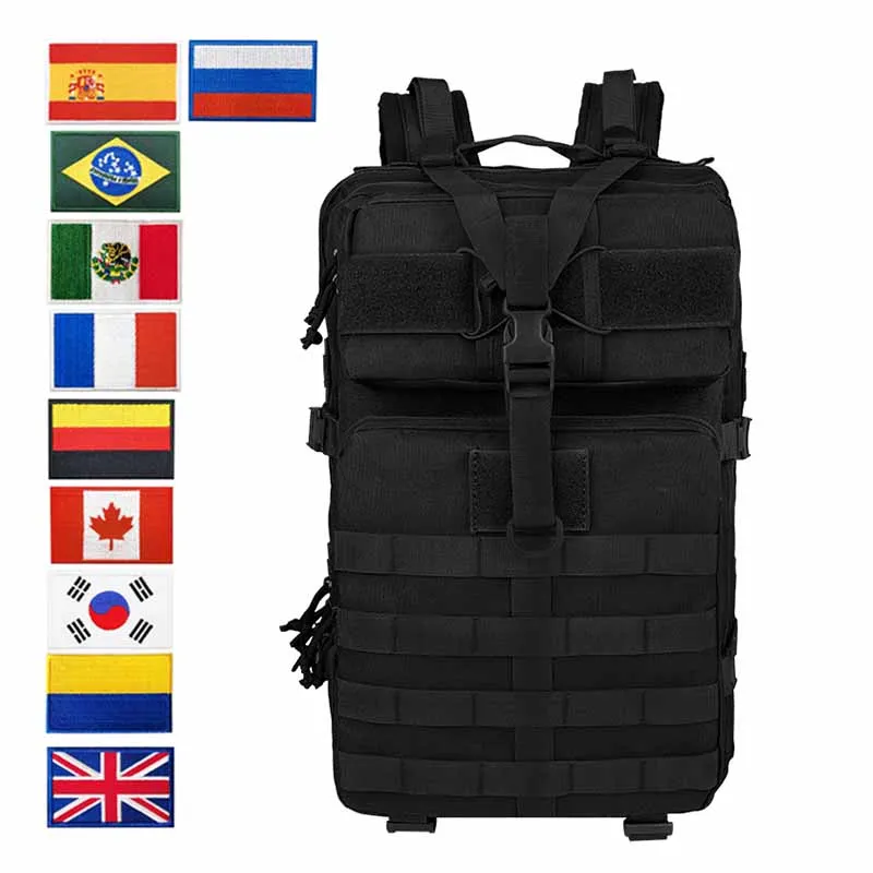 

Камуфляжный тактический рюкзак 50 л, туристический рюкзак 900D для лагеря, путешествий на ногу, черный, армейский, зеленый, с национальным флагом, для улицы, унисекс
