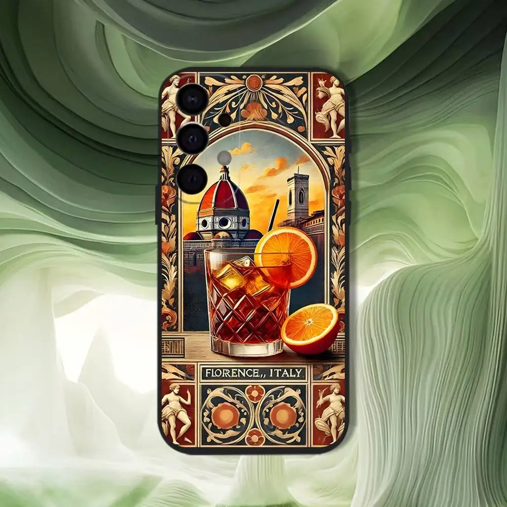 Aperol Spritz Art Phone Case For Samsung S25,S24,S21,S22,S23,S30,Ultra,S20,Plus,Fe,Lite,5G Black Cover