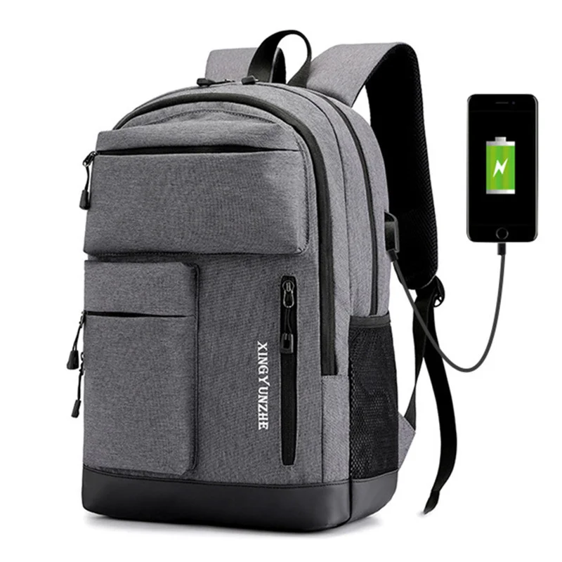 

Модный мужской рюкзак с USB-зарядкой, деловая сумка для ноутбука, Повседневная сумка для студентов колледжа, вместительный дорожный ранец