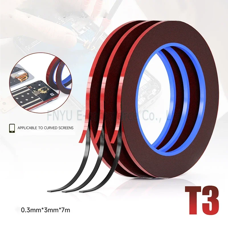 Cinta de borde mecánica Original de fábrica T3 de 0,3mm para pantalla curva, reparación de sellos de alta viscosidad, cinta de marco de pantalla altamente ajustada