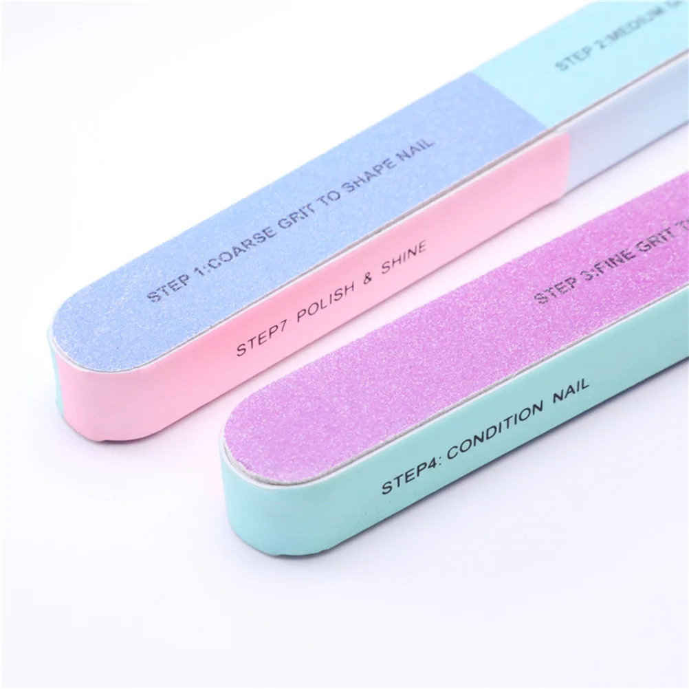 

12pcs Professional File Buffer 7 Grit Levels Durable Washable Sanding Tools For Fingernails Toenails Manicure Art Files Buffer