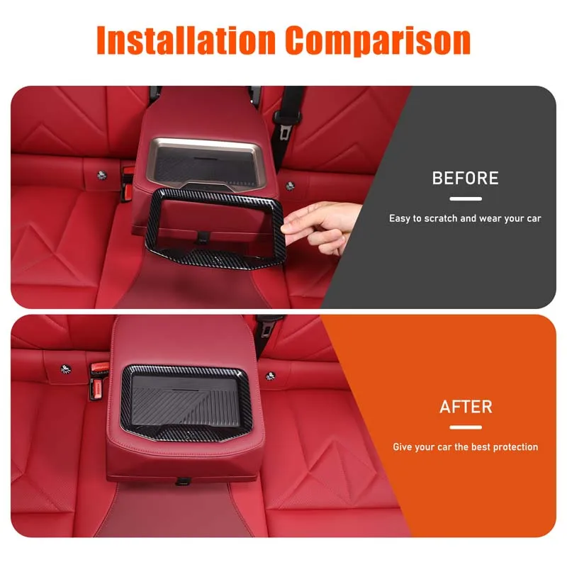 

For BMW X3 G45 2025+ Car Rear Handrail Storage Slot Frame Decorative Sticker Car Protection Accessories 1Pcs ABS Carbon Fiber