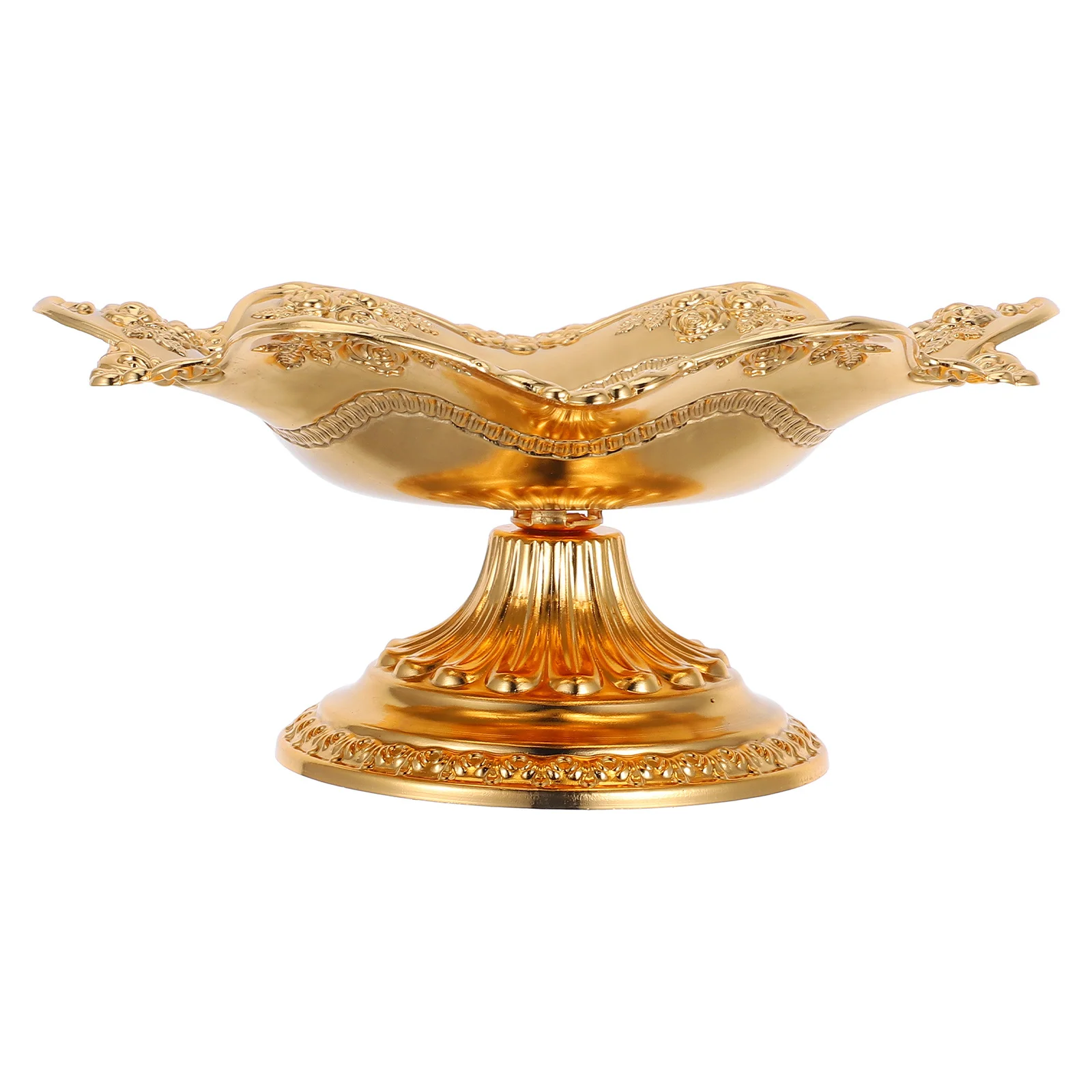 

Lotus Fruit Plate High Footed Offering Bowl Multifunction Snack Serving Bowl Golden Fruit Tray Decorative for Kitchen Counter