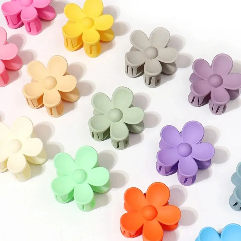 【Hot sales】Candy Color Frosted Flower Clip Hair Accessories Back Head Bun Ponytail Five-piece Hair Clip Feminine Top Clip